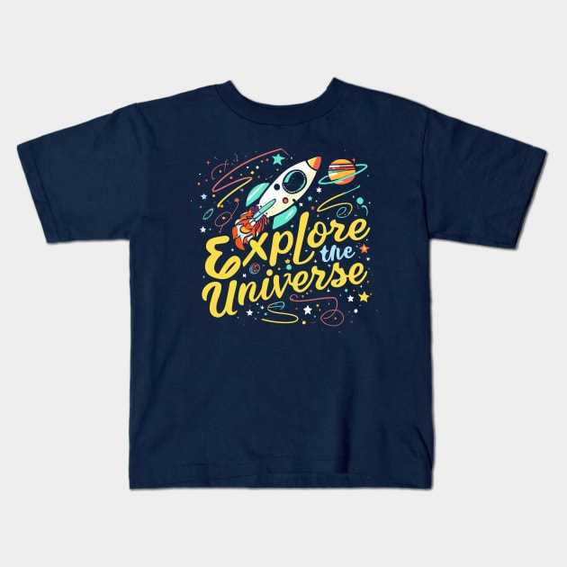 Explore the Universe Kids T-Shirt by nefuku